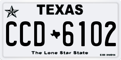 TX license plate CCD6102