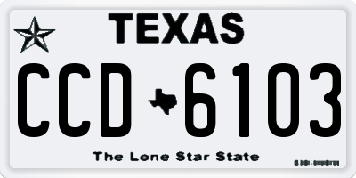 TX license plate CCD6103