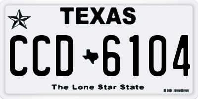 TX license plate CCD6104