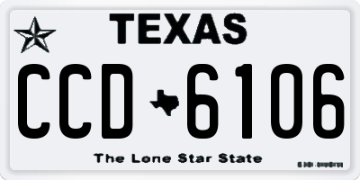 TX license plate CCD6106