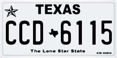TX license plate CCD6115