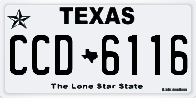 TX license plate CCD6116