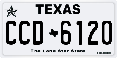 TX license plate CCD6120