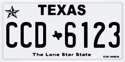 TX license plate CCD6123