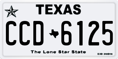 TX license plate CCD6125