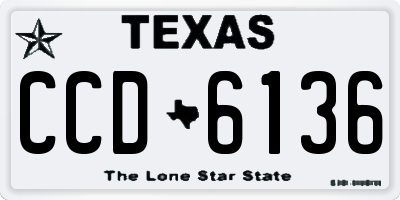 TX license plate CCD6136