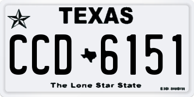 TX license plate CCD6151