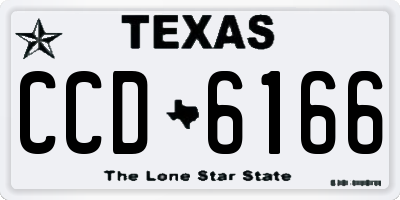 TX license plate CCD6166