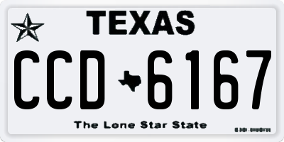 TX license plate CCD6167