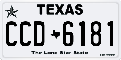 TX license plate CCD6181