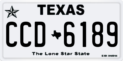 TX license plate CCD6189