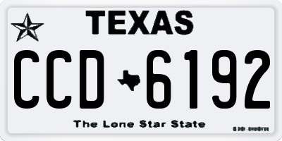 TX license plate CCD6192