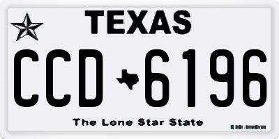 TX license plate CCD6196
