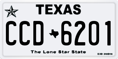 TX license plate CCD6201