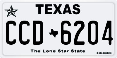 TX license plate CCD6204