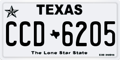 TX license plate CCD6205