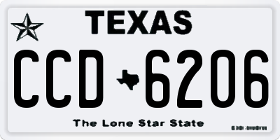 TX license plate CCD6206