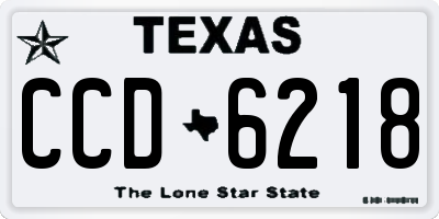 TX license plate CCD6218