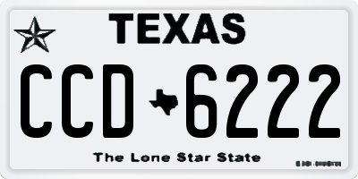 TX license plate CCD6222