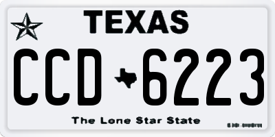 TX license plate CCD6223