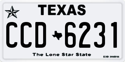 TX license plate CCD6231
