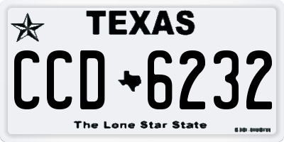 TX license plate CCD6232