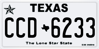 TX license plate CCD6233
