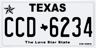 TX license plate CCD6234