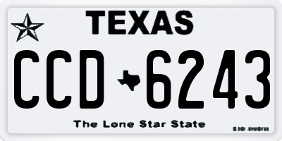 TX license plate CCD6243