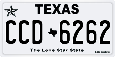 TX license plate CCD6262