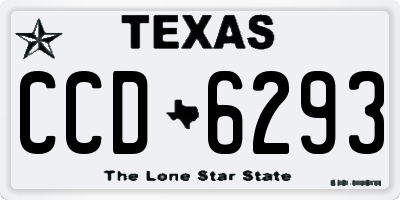 TX license plate CCD6293