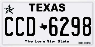 TX license plate CCD6298