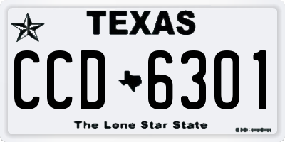 TX license plate CCD6301