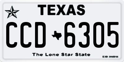 TX license plate CCD6305