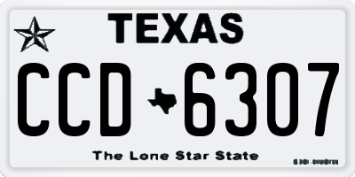 TX license plate CCD6307