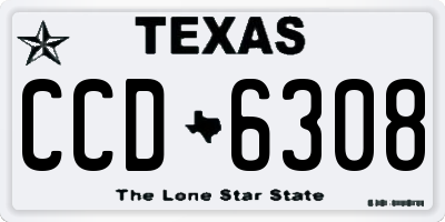 TX license plate CCD6308