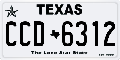 TX license plate CCD6312