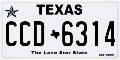 TX license plate CCD6314