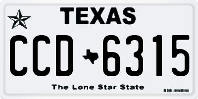 TX license plate CCD6315