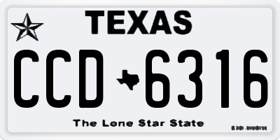 TX license plate CCD6316