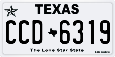 TX license plate CCD6319
