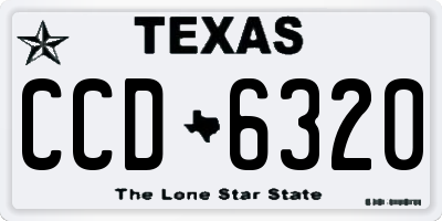 TX license plate CCD6320