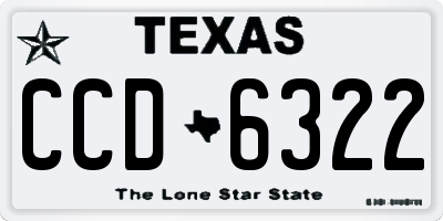 TX license plate CCD6322