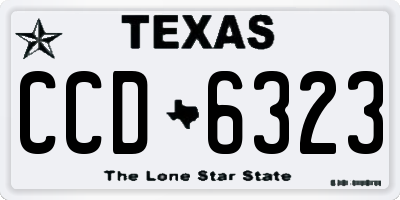 TX license plate CCD6323