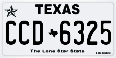 TX license plate CCD6325