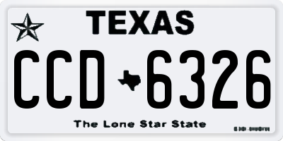 TX license plate CCD6326