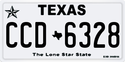TX license plate CCD6328