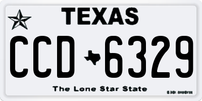 TX license plate CCD6329