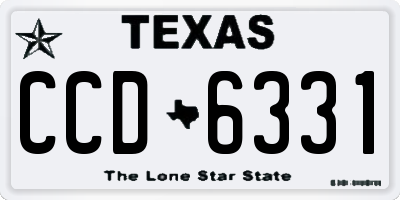 TX license plate CCD6331