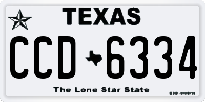 TX license plate CCD6334